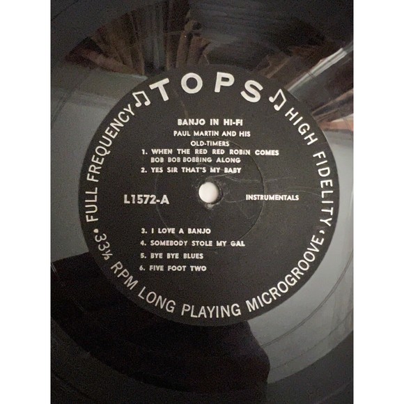 Banjo In Hi-Fi Paul Martin And His Old Timers LP Tops Records L-1572 VG - Picture 6 of 8